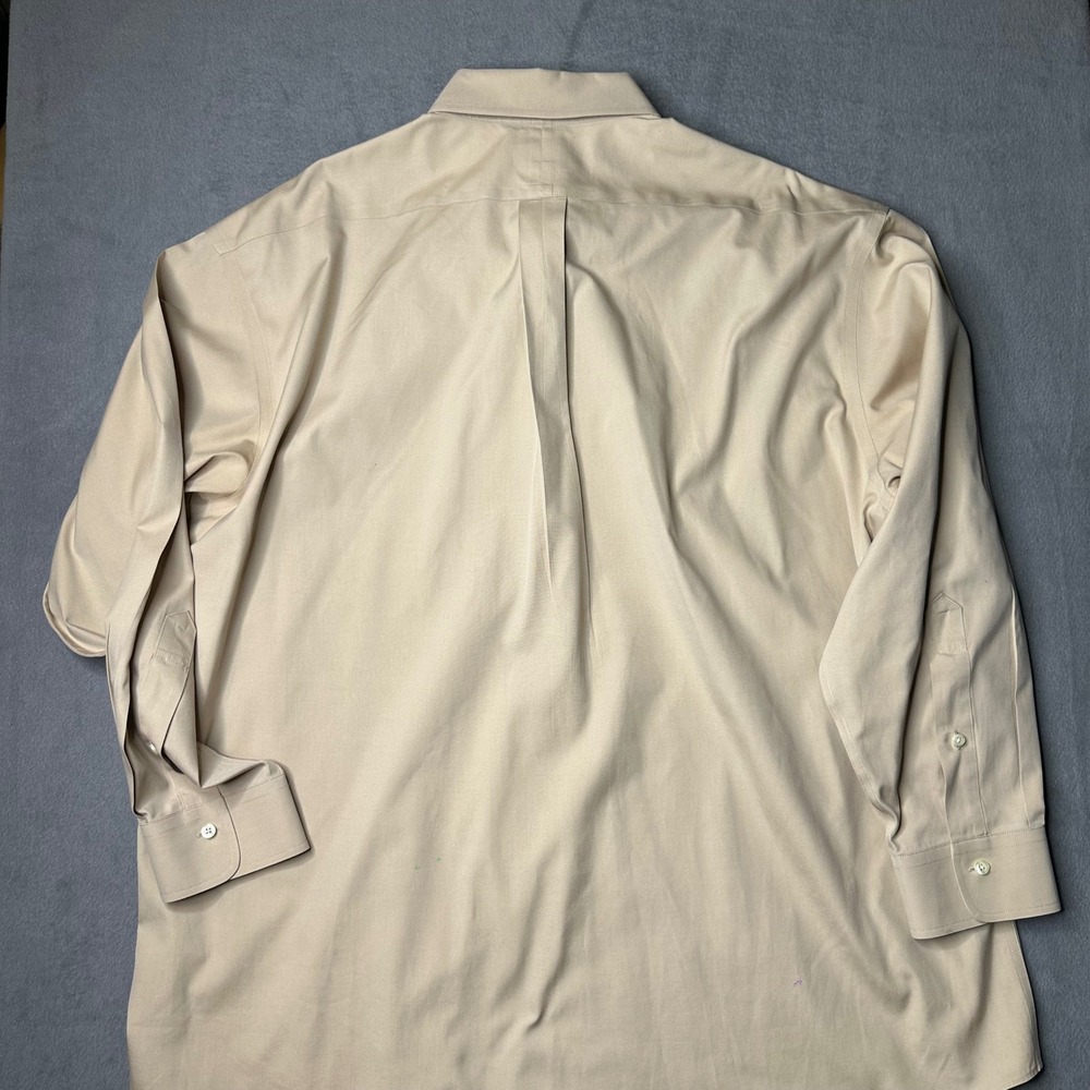 Jos. A. Bank Dress Shirt Mens 17-33 Tan Traveler Collection Cotton Button Down - Picture 8 of 9